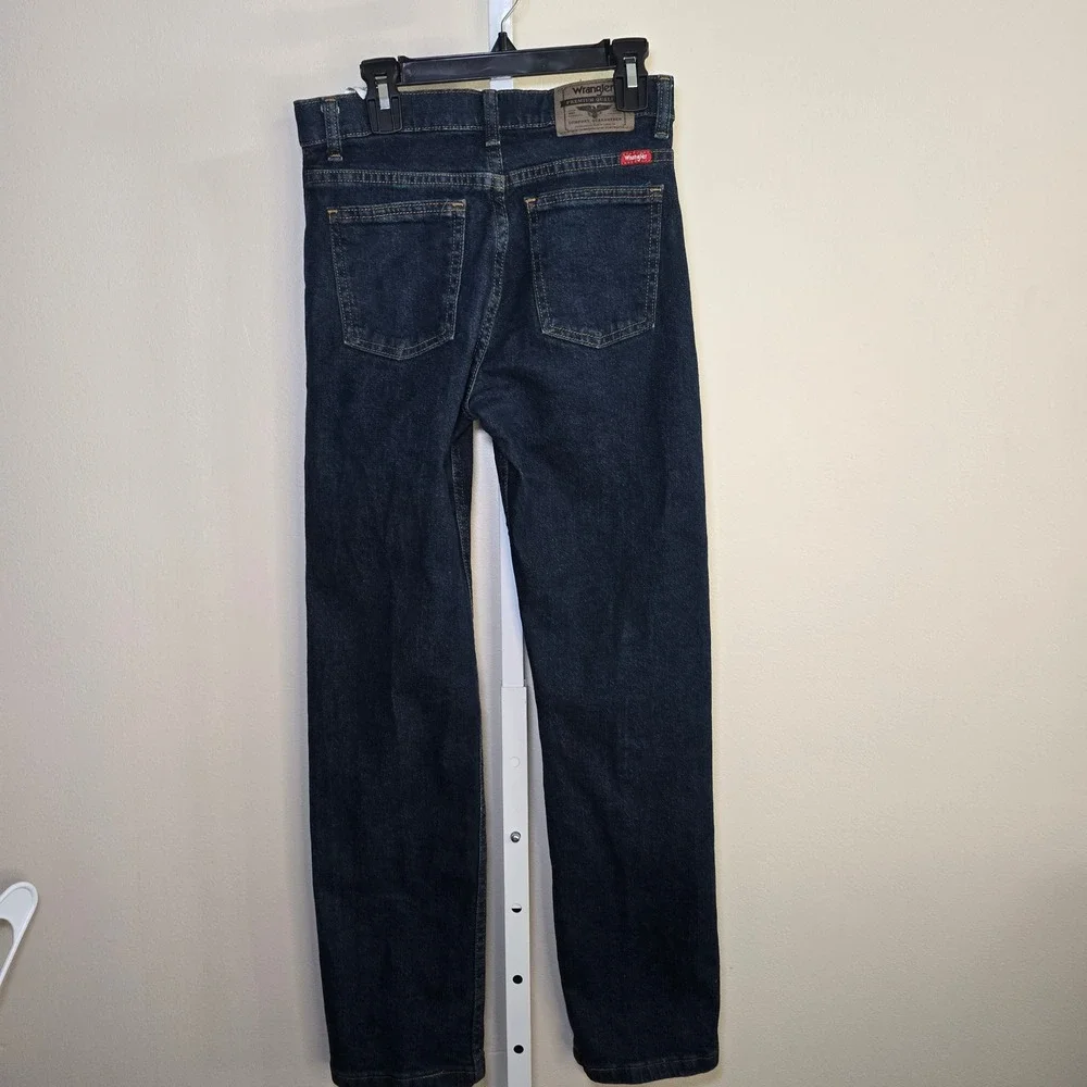 Wrangler‎ Kids Boys Straight Fit Jeans Dark Wash Slim Size 14